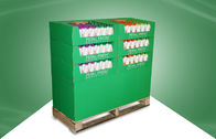 Grüne Papppaletten-Anzeige für Skincare-Produkte mit 6 Behältern