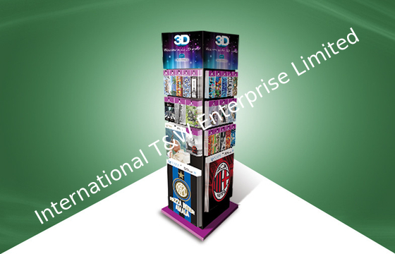 kaufen Vier Gesichts-Show-Pappausstellungsstände, Boden-stehende Display-Units den Karten zu des Plakat-3d online manufacture