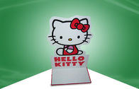 Wellpappen-Stehplatzinhaber, Pappanzeige für Hello Kitty-Spielwaren