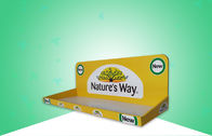 Glatte gelbe Anzeige der Pappbehälter-PDQ, die Medizin-u. Gesundheitswesen-Produkte mit leichtem Entwurf fördert