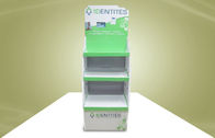 Grüne Pappausstellungsstand-verstellbare Regale für Gesundheitswesen-Produkte