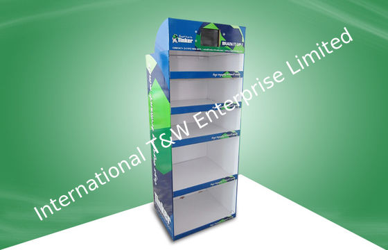 Ein guter Preis. Hochleistungsboden-stehende Spielwaren Positions-Pappeinzelhandels-Ausstellungsstände mit LCD Online