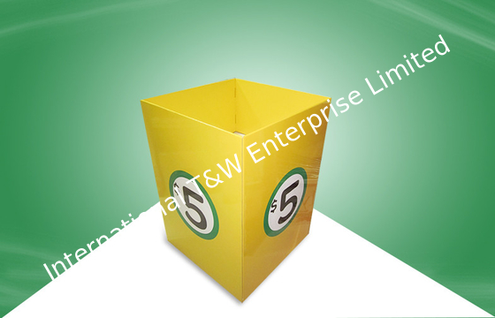 Ein guter Preis. Glatte Laminierungs-Gelb-Pappanzeigen-Behälter für die Förderung von Dvds Online