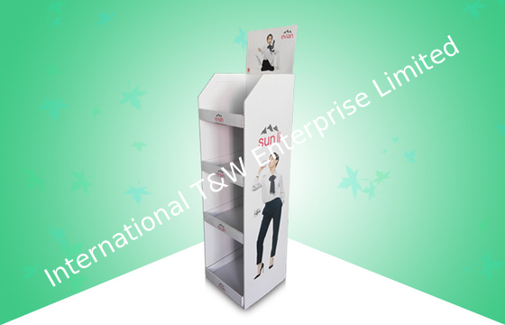 Ein guter Preis. Vier Regal kundenspezifische Positions-Pappanzeigen, die das Tafelwasser verkaufen, stark konfigurieren Online