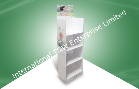 Ein guter Preis. Regal-Pappfreier stehender Display-Units Offsetdruck des Weiß-vier Online