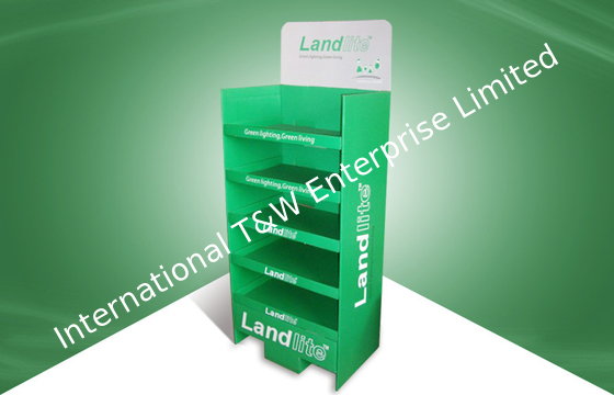 Ein guter Preis. Kundengebundene grüne faltbare Pappausstellungsstände zu den Essgeschirr-Produkten Online