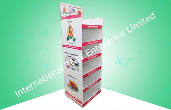 Ein guter Preis. Robuste Pappboden-Ausstellungsstände, Regal 6 stehen oben Pappanzeige mit Stützstangen Online