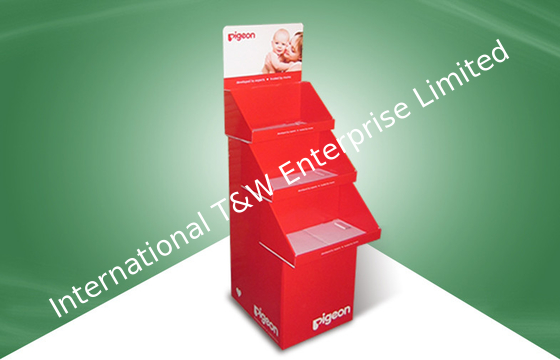 Ein guter Preis. Recyclebare drei Behälter-Boden-Pappausstellungsstände mit weißem Schicht-b Flöte Online