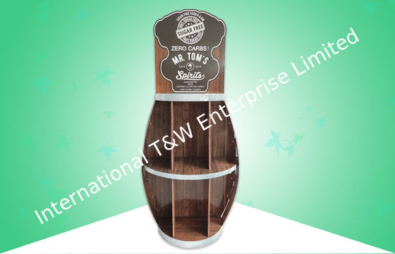 Ein guter Preis. Hochleistungsregal der fass-Form-Pappboden-Ausstellungsstand-zwei für den Verkauf des Geistes Online