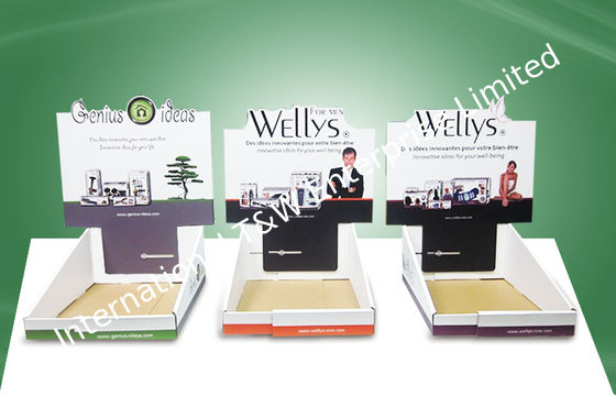 Ein guter Preis. Gewohnheits-zeigt Breite-justierbarer Pappecountertop Skincare-Schönheits-Produkte an Online