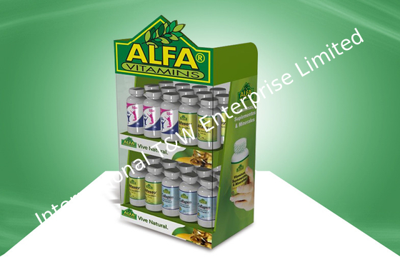 Ein guter Preis. Vitamin Heathcare-Produkt-zeigt grüner Pappecountertop Gewohnheit an Online