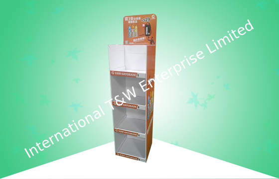 Ein guter Preis. Robuste 4 Regal Positions-Pappausstellungsstände, die Getränke mit Erfüllungs-Entwurf fördern Online