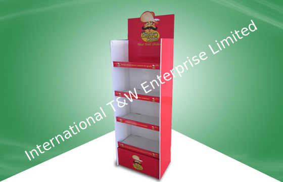 Ein guter Preis. Regal-Pappfreie stehende Display-Units pp. des Rot-vier Laminierung für Imbiss Online