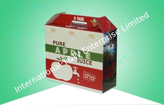 Ein guter Preis. Kundenspezifische Wellpappe-Verpackenkasten-Apfelsaft-Behälter mit starkem Griff Online