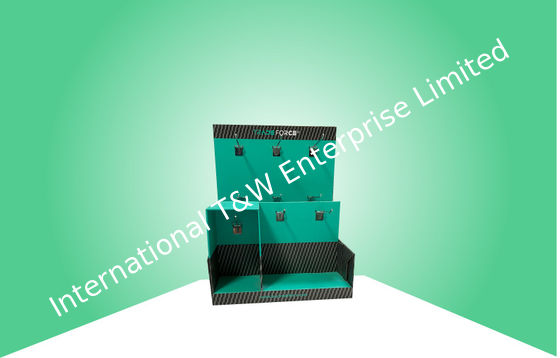 Ein guter Preis. Bestellte die blaue Pappgegenanzeige voraus, die mit Metallhaken für Elektronik-Einzelteile geregelt wurde Online